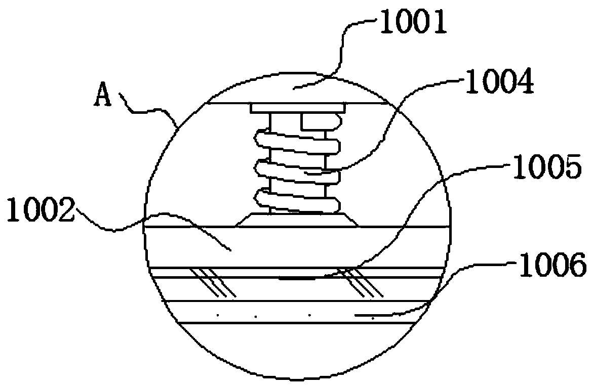 Stamping device with stamping terminal capable of being subjected to shape fixing and position fixing and machining process thereof