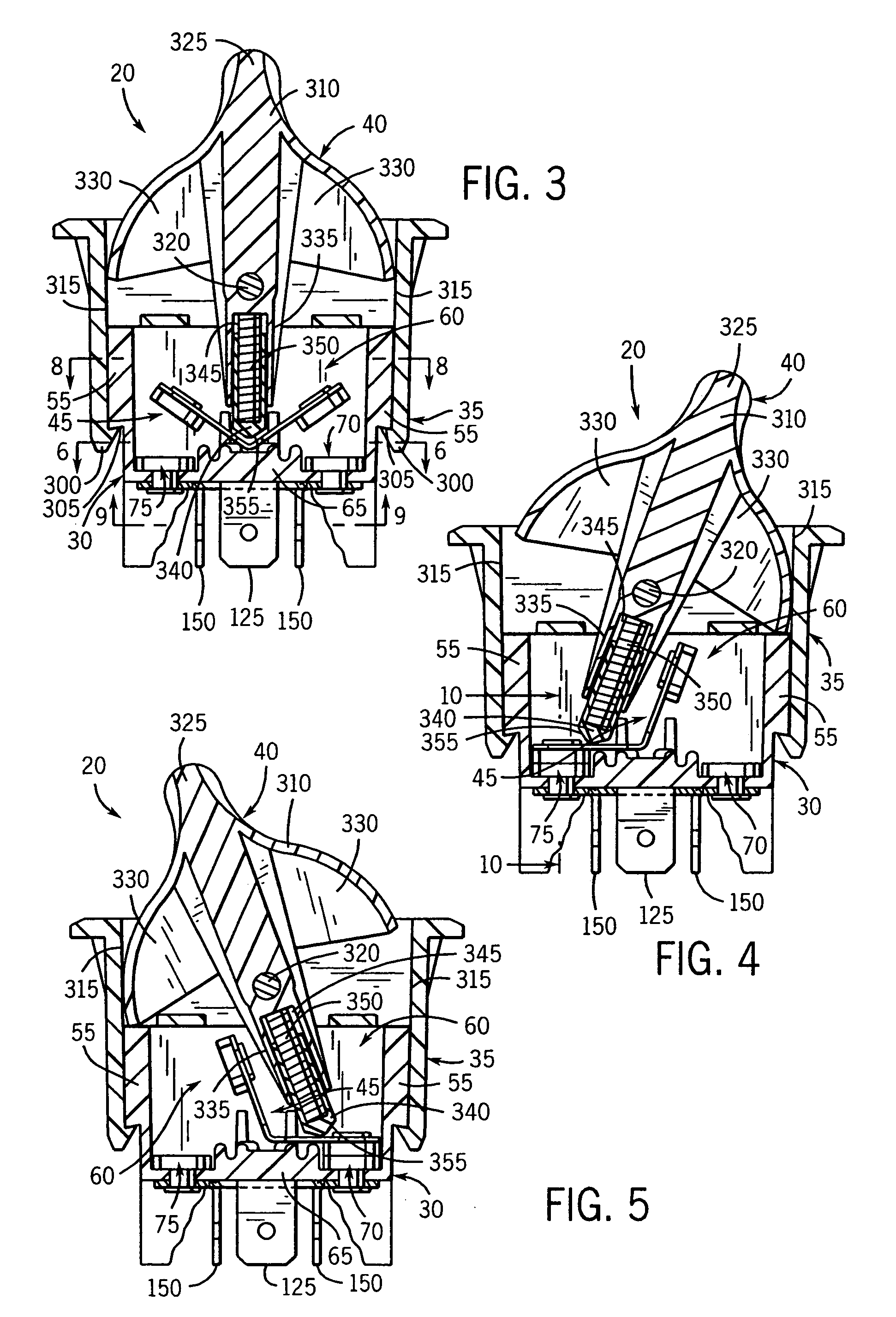 Side contact rocker-type switch assembly