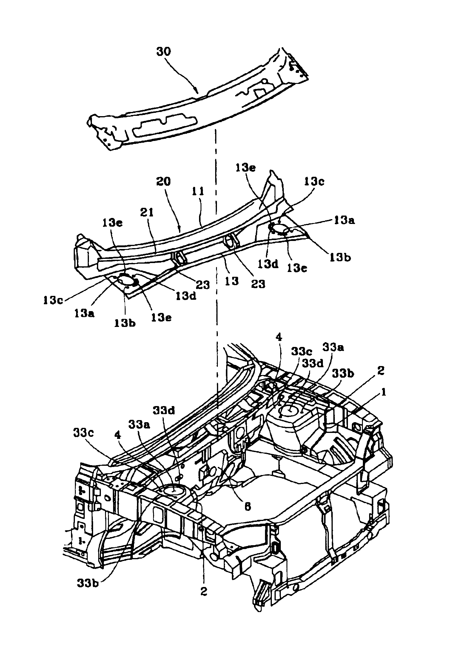 Upper mounting part structure of front strut assembly