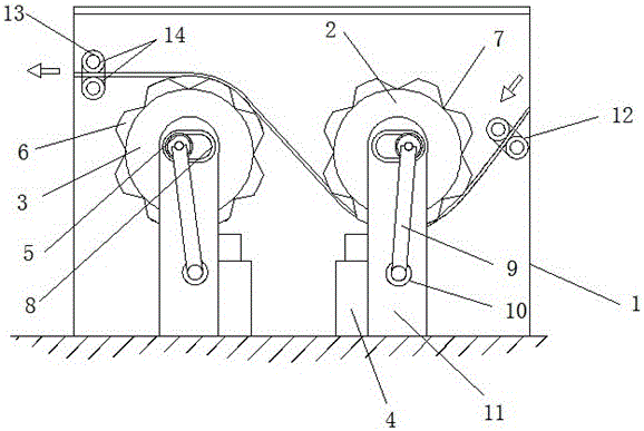 Feeding traction device of multilayer film combining machine