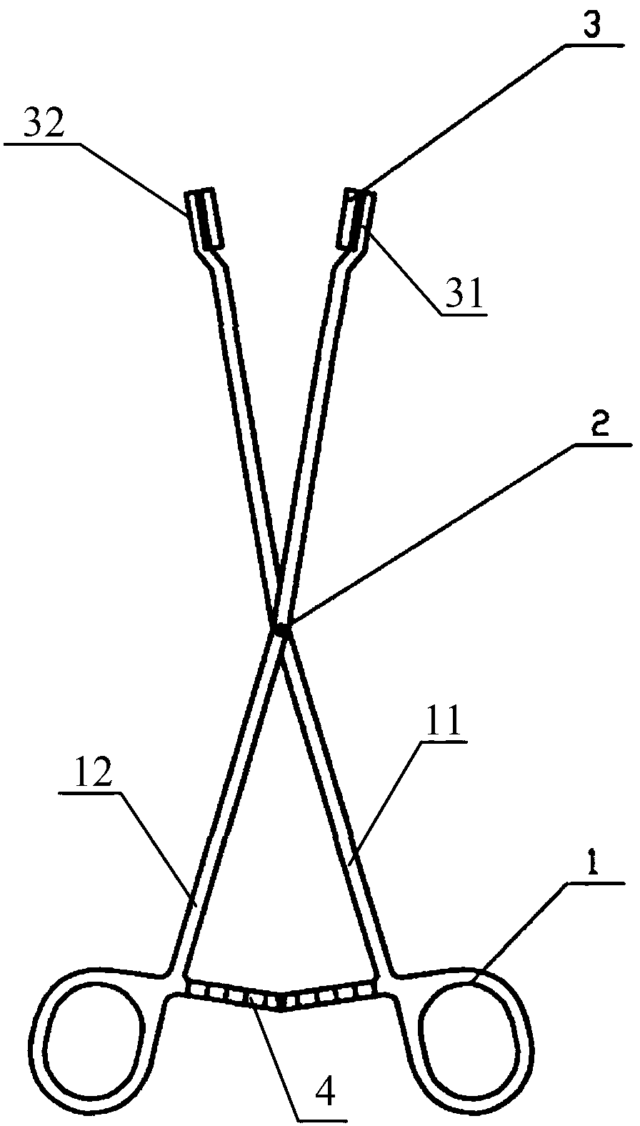 Positioning suture hemostatic forceps