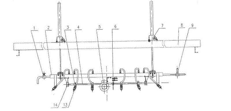 Vertically lifting type antifreeze solution spraying device and use method thereof