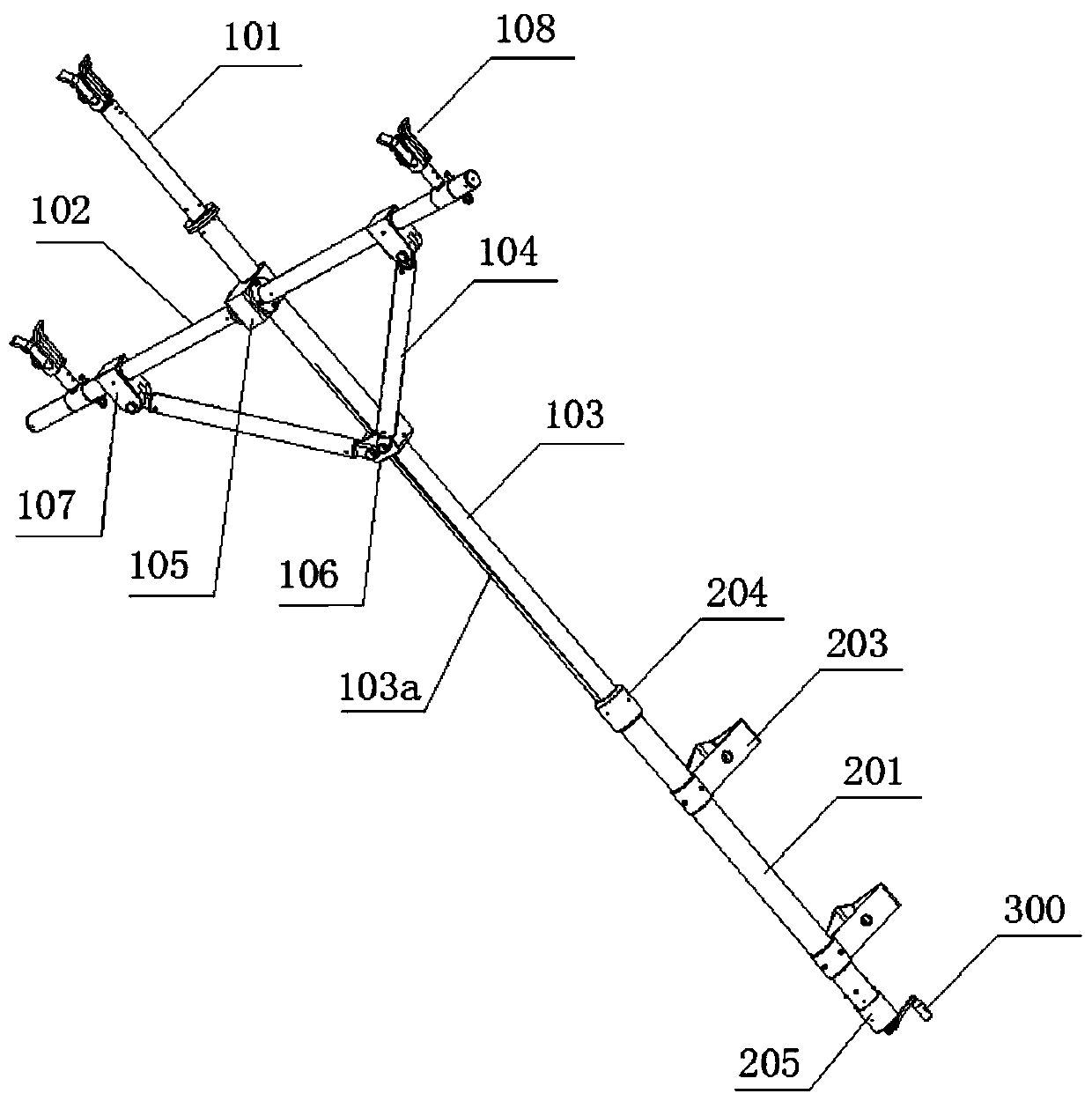 Lifting cross arm for hot-line work and application method of lifting cross arm