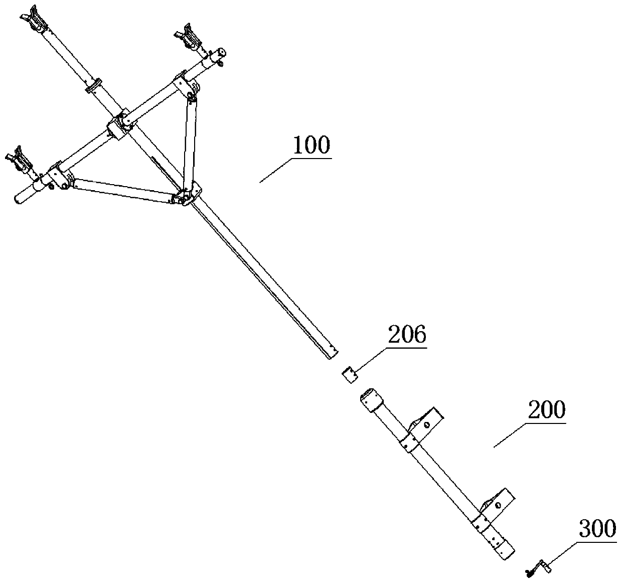 Lifting cross arm for hot-line work and application method of lifting cross arm