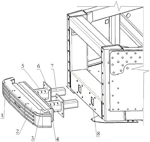 Front-end buffer device for streetcar