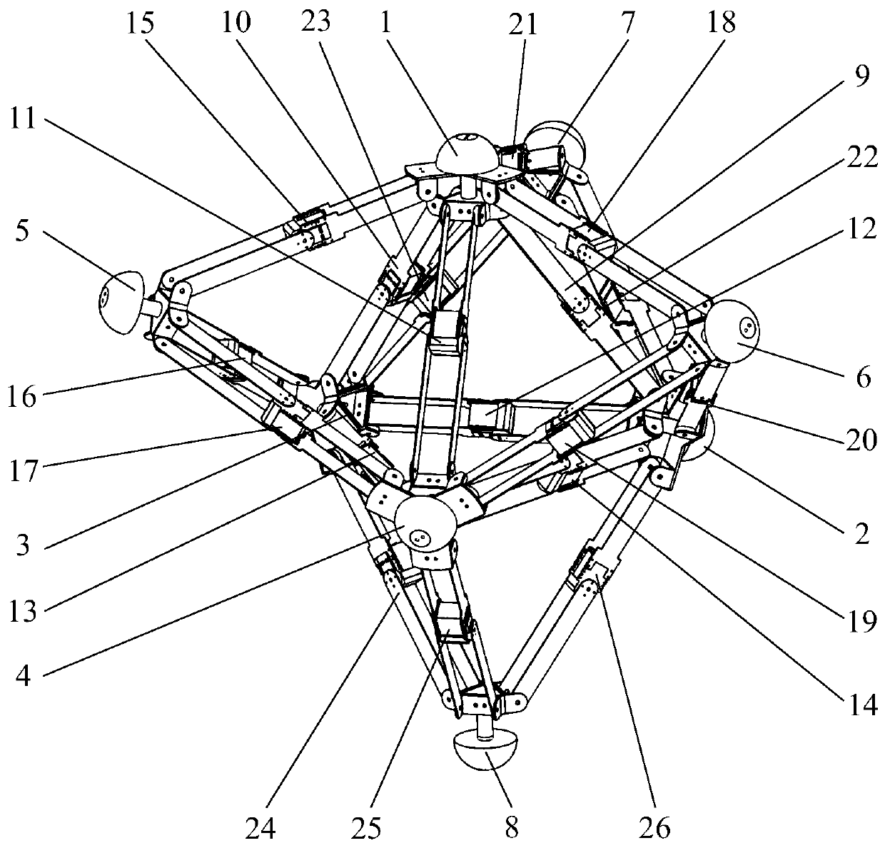 Combined tetrahedral movable robot