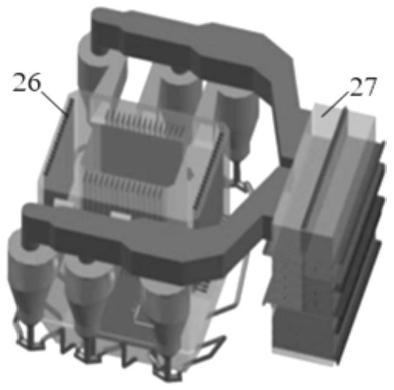 A circular circulating fluidized bed boiler with a built-in tail flue and its driving power generation system