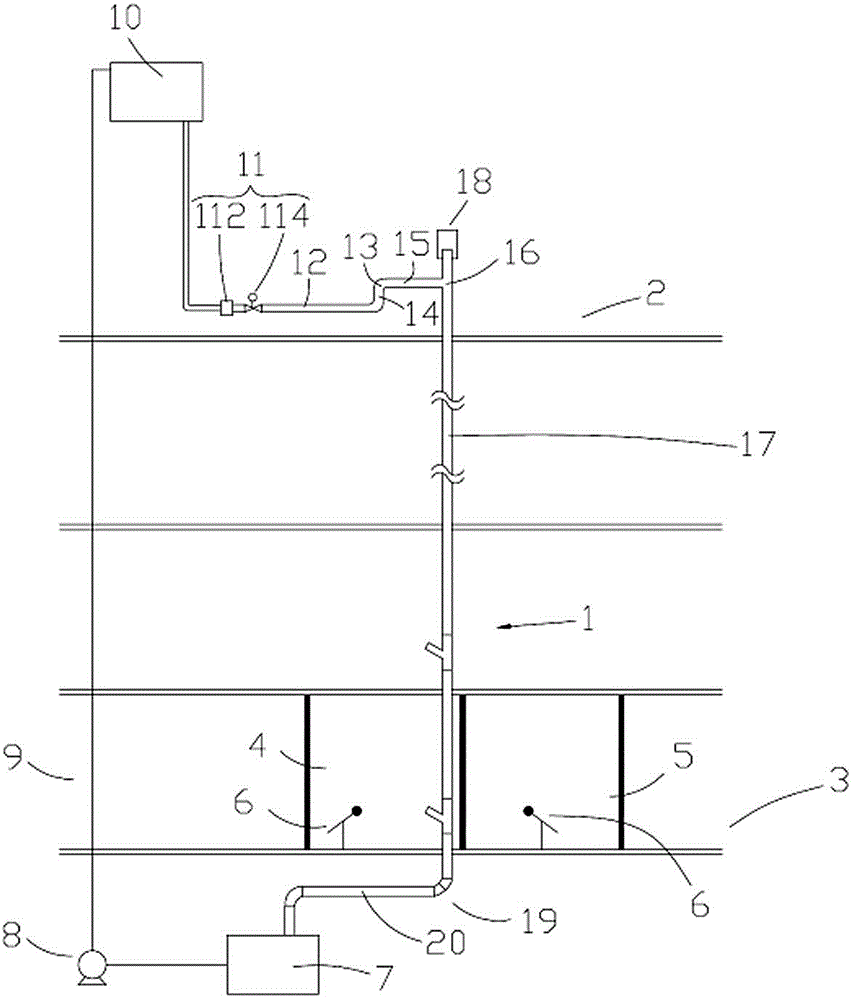 Drainpipe noise test system and test method for high-rise/ultra-high-rise building