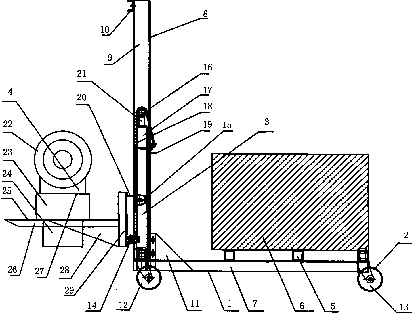 Stretching device of case beam in case