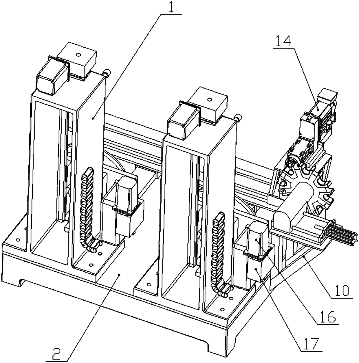 Turning integrated turning plate numerical control machining center