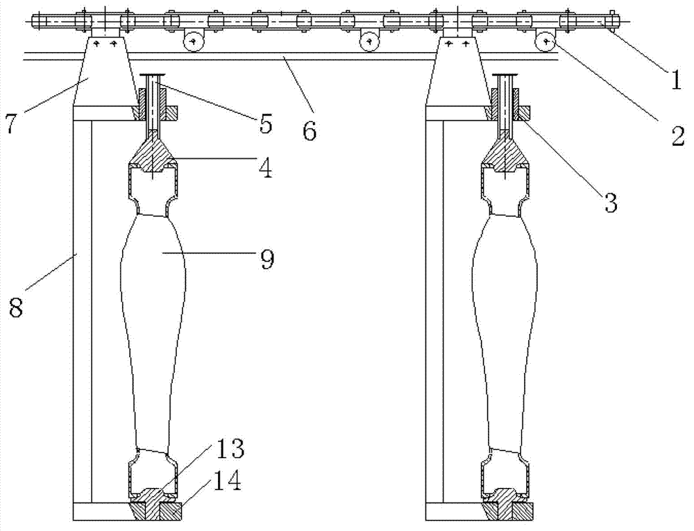 Ceramic handrail automatic glaze pouring method and system