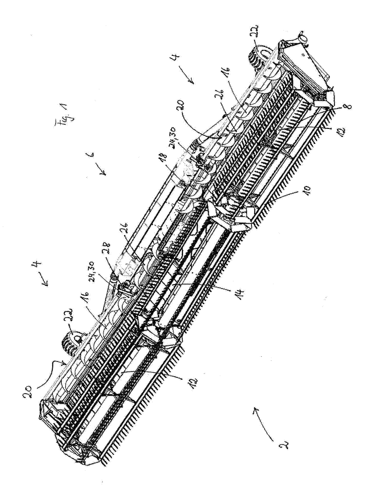 Draper Head with Multipart Screw Conveyor