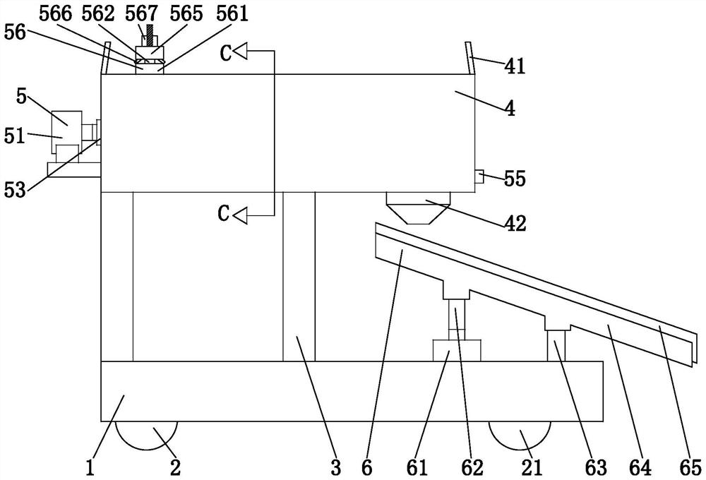 Horizontal concrete transportation device for roof construction