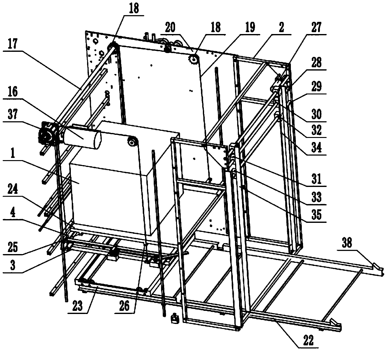 Surface paper conveying structure of paper laminating machine