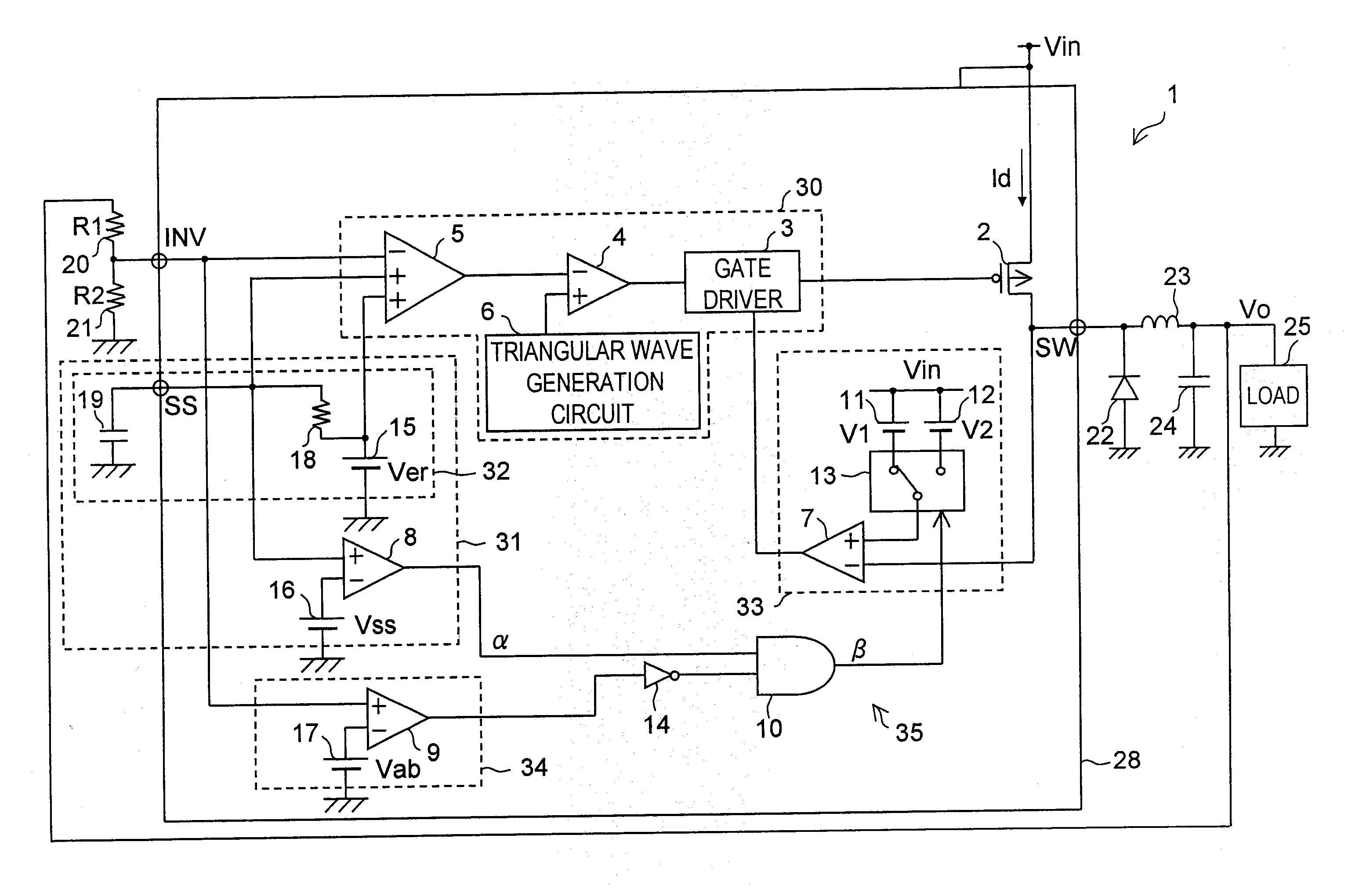 Overcurrent Detection Circuit and Power Supply Apparatus Provided Therewith