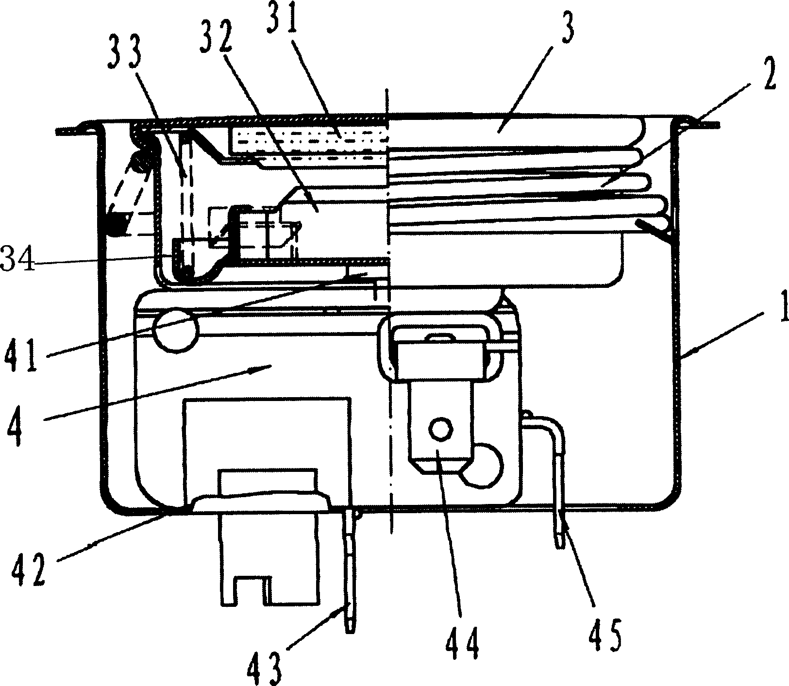 Full-automatic temperature limiting center switch for electric cooker