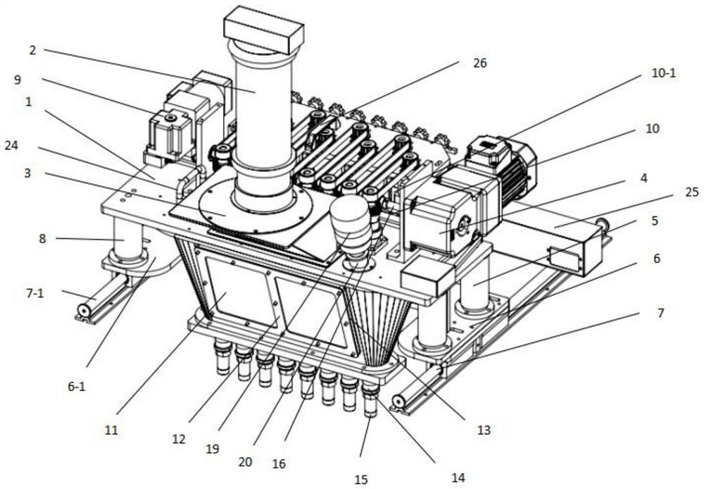 Multi-column back sealing powder packaging machine discharging mechanism