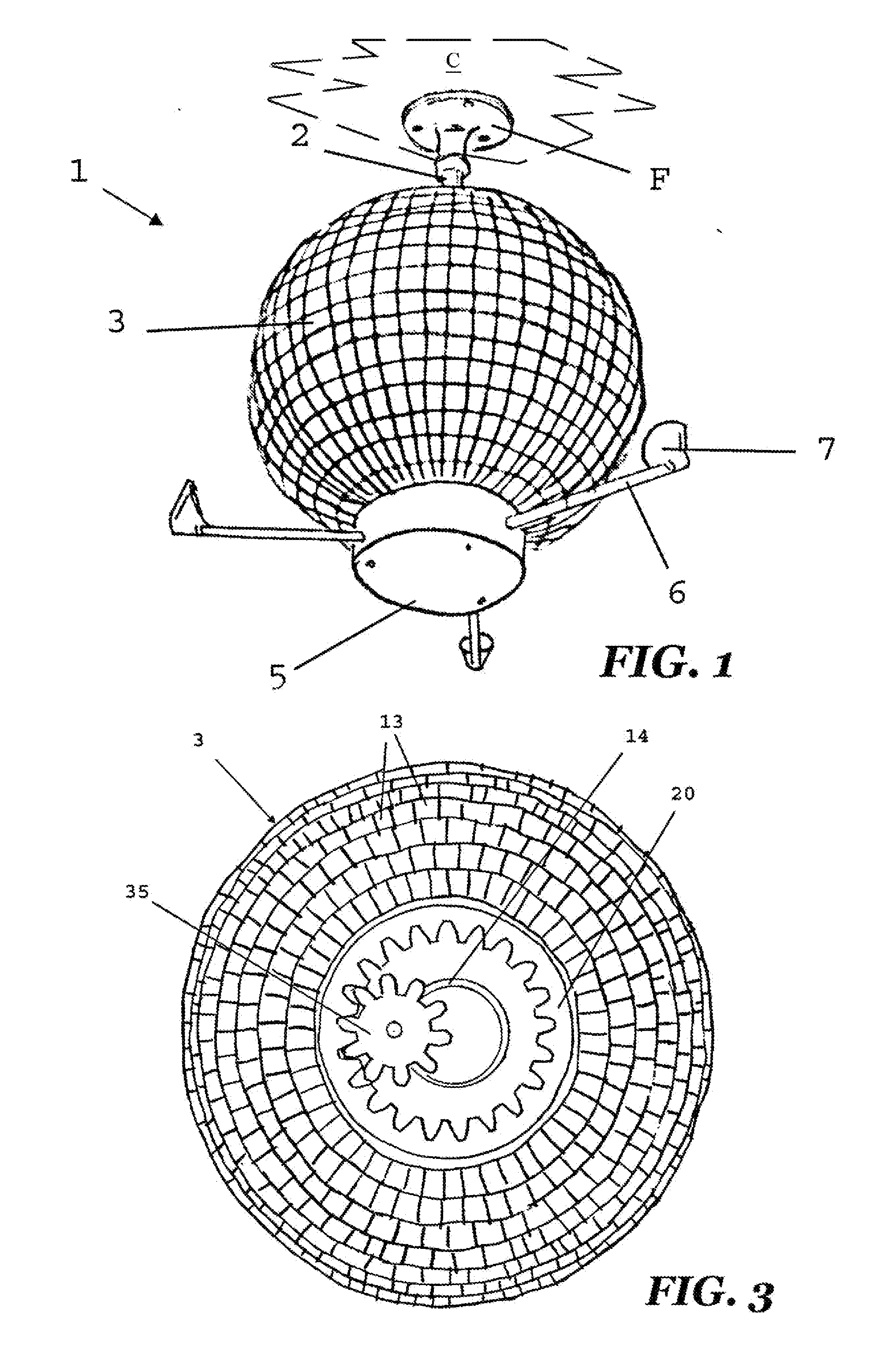 Socket supported disco mirror ball