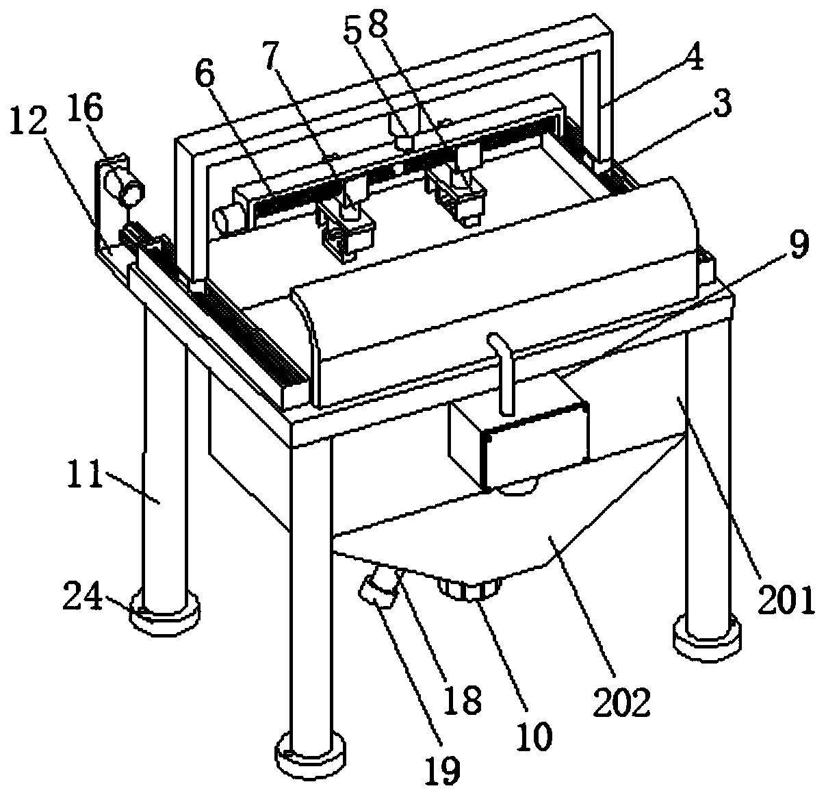 A water-cooling device for processing aluminum profiles based on the Internet