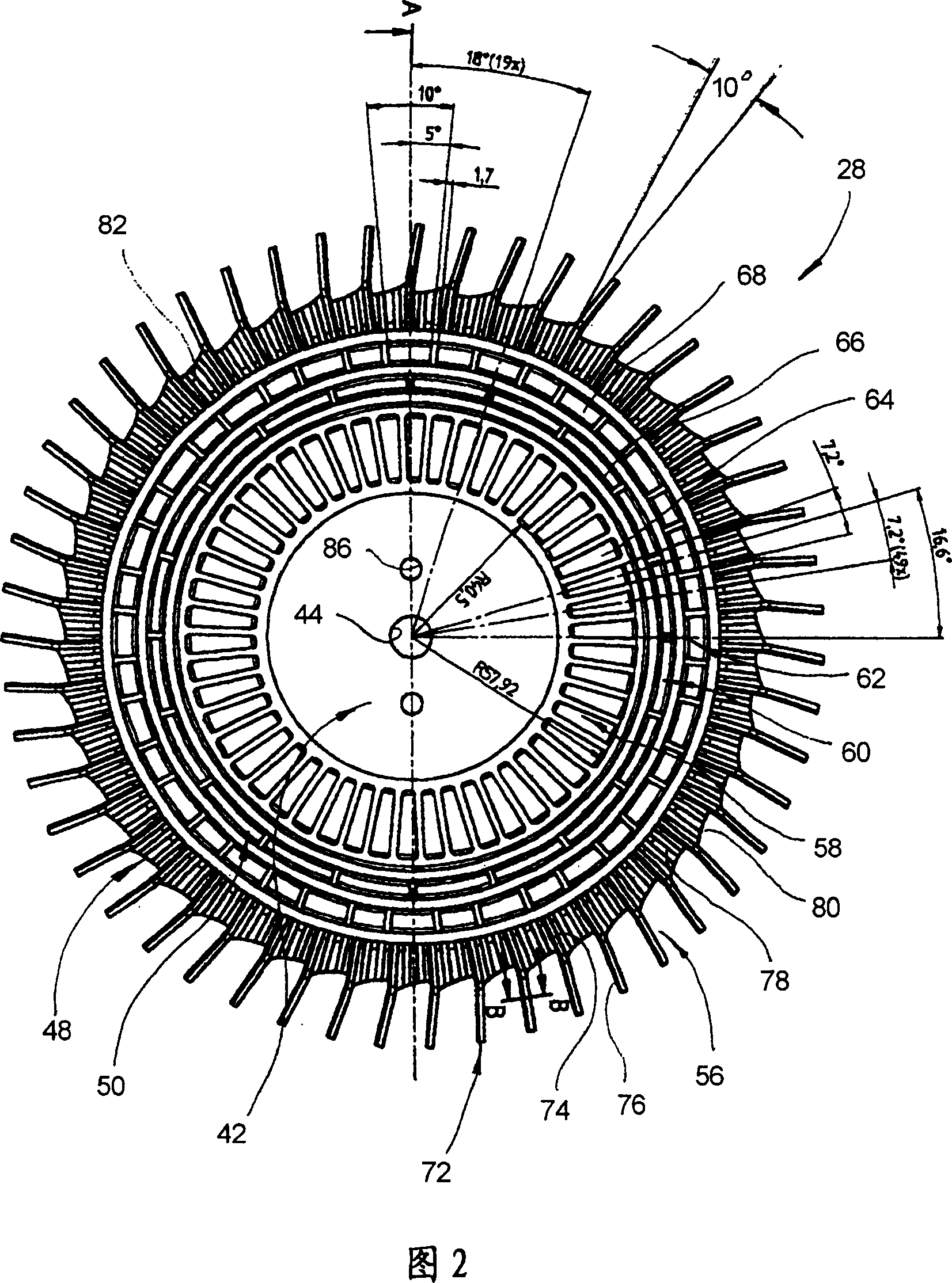 Running wheel for suction machine