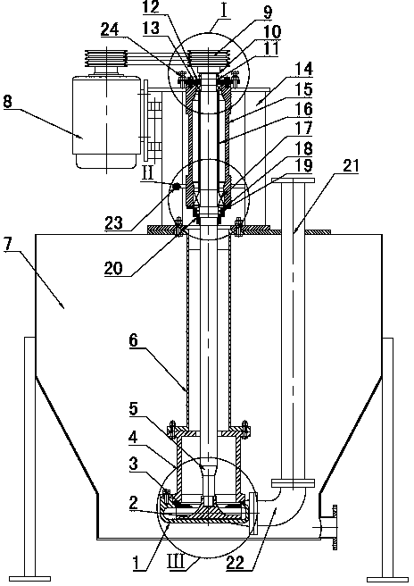 Internal entering slot-type mortar pump