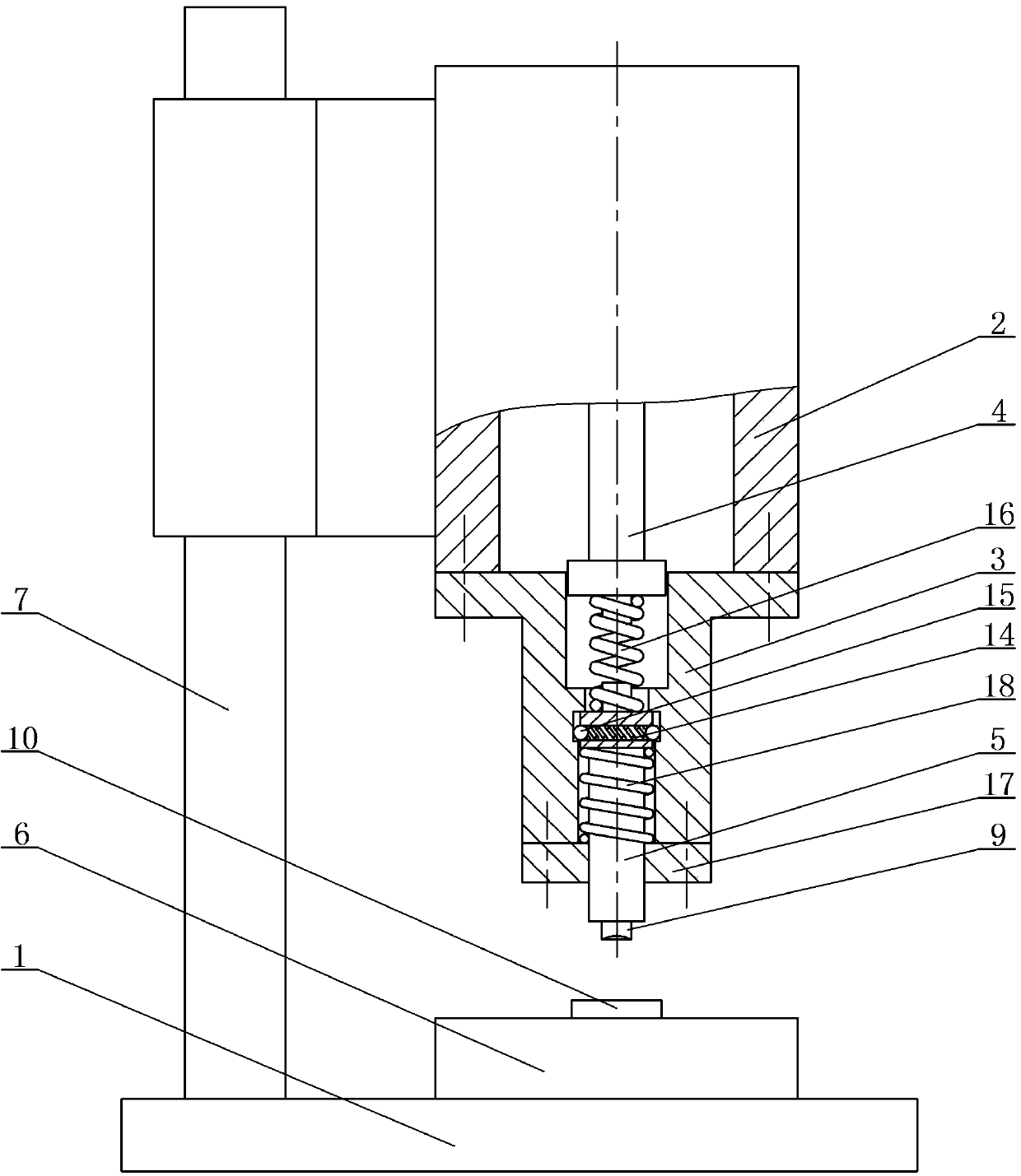 Punching device for electromagnetic punching machine