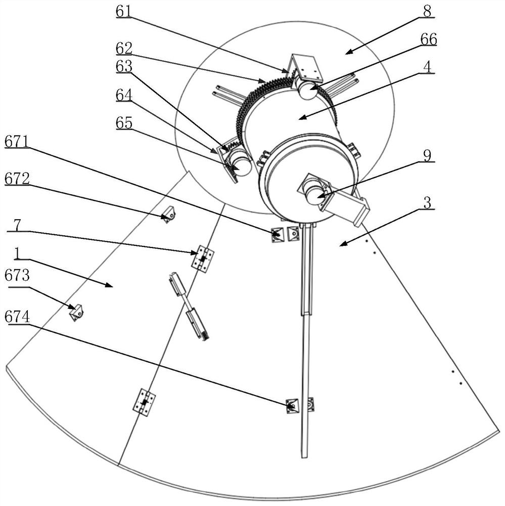 Rope-driven foldable umbrella-shaped antenna