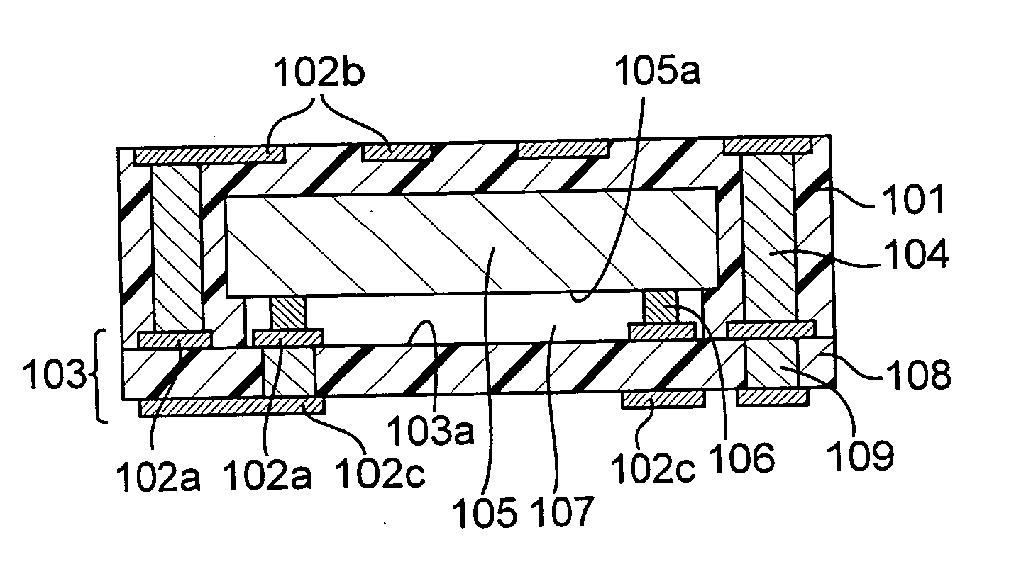 Module with a built-in semiconductor and method for producing the same