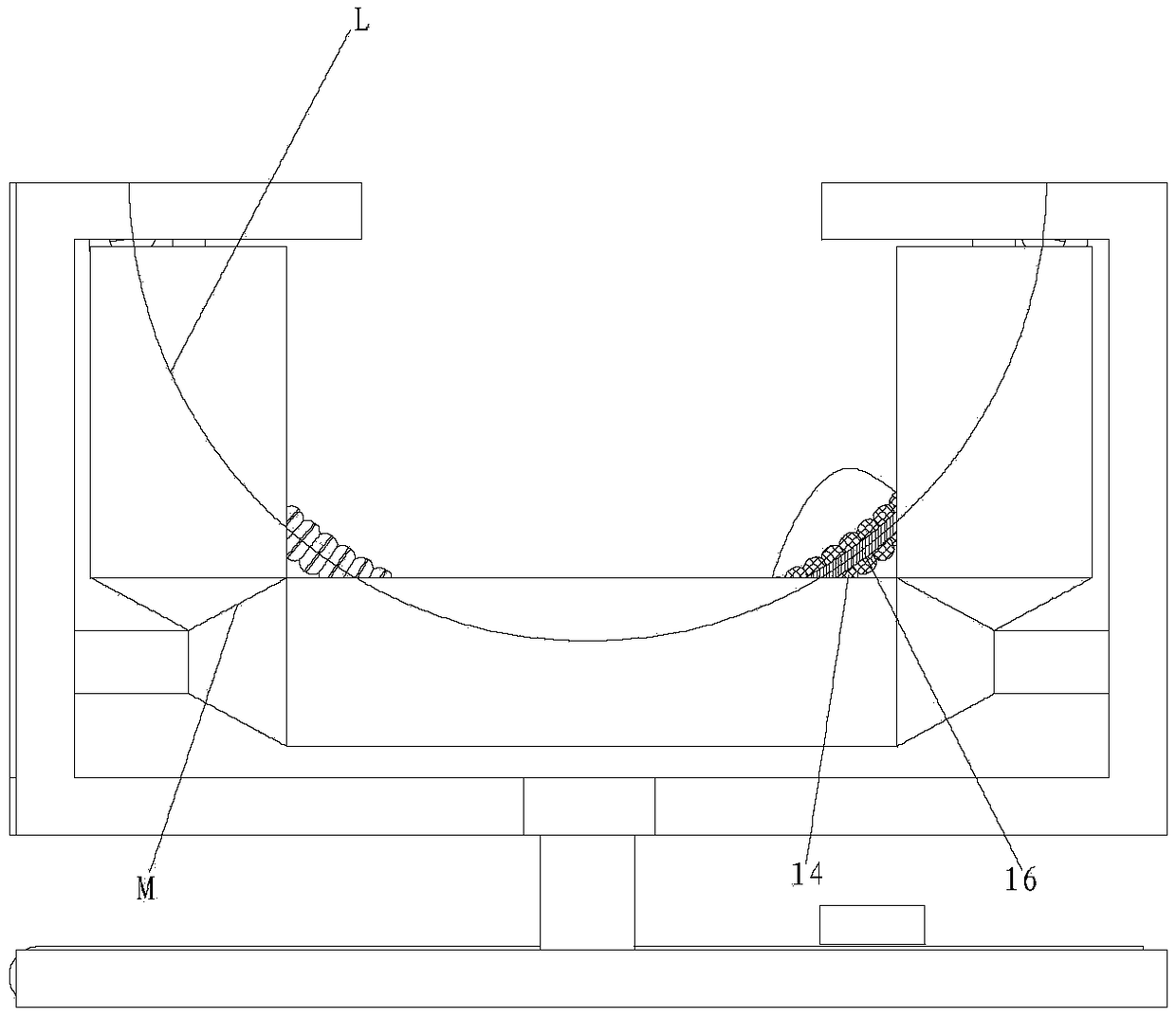 Marine magnetic survey cable retracting and releasing guide device