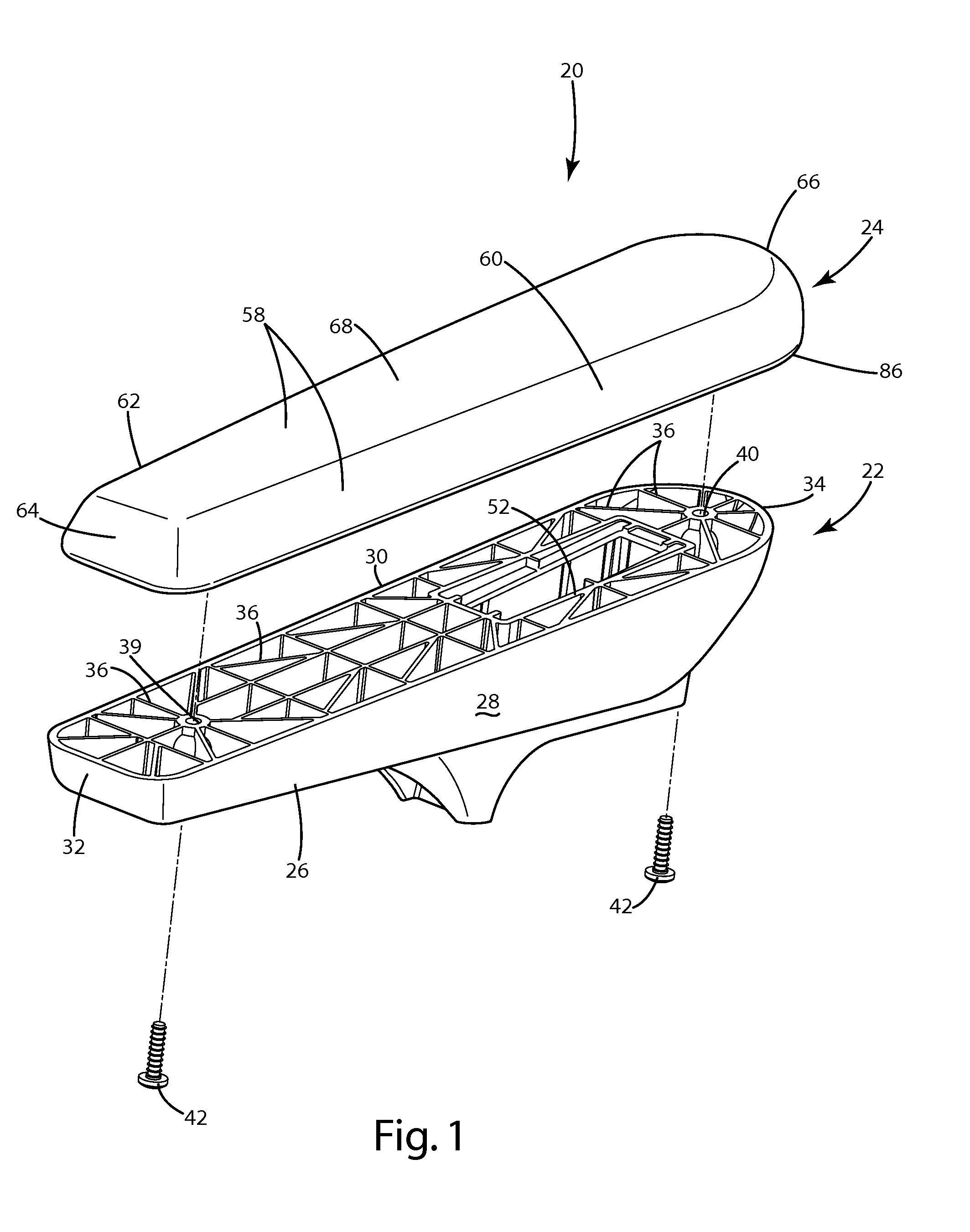 Armrest with interchangeable arm cap