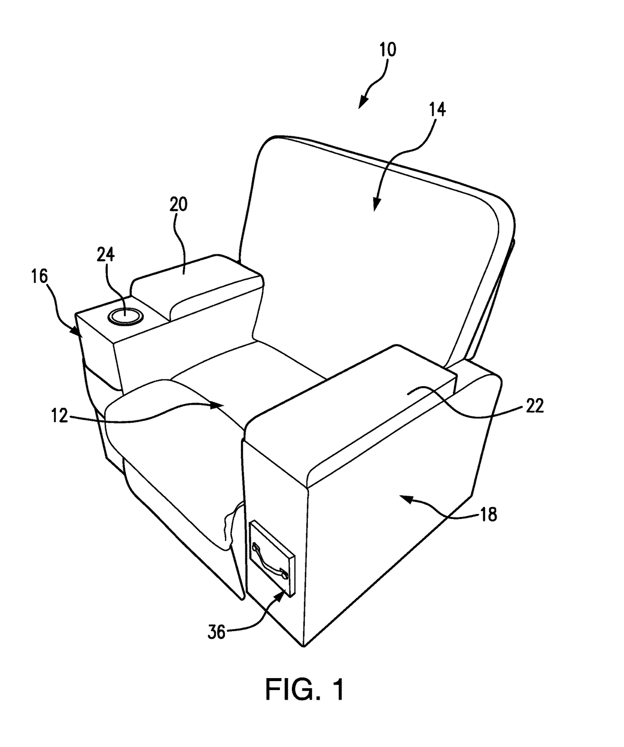 Chair with gravity feed beverage can dispenser