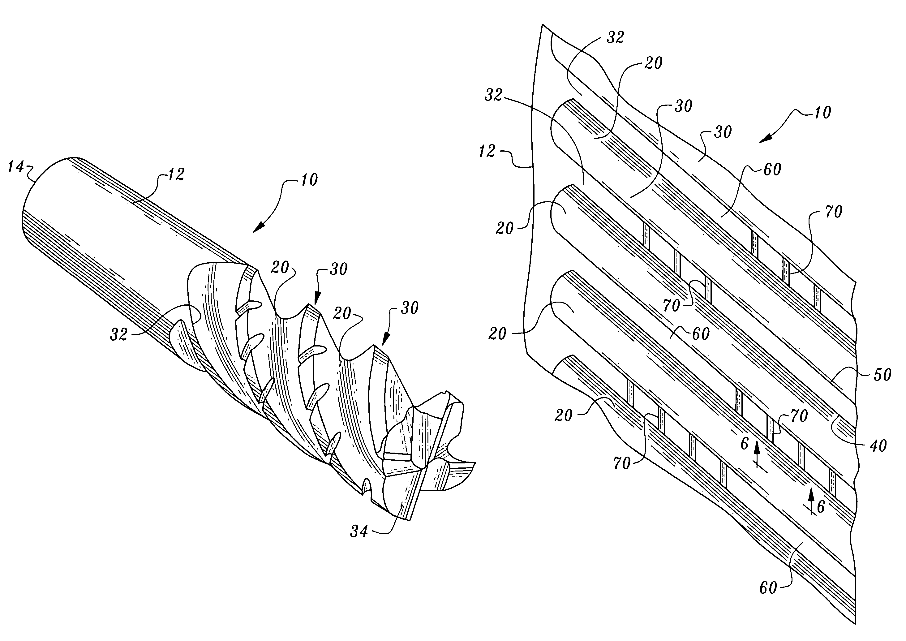 End mill bit with notched teeth