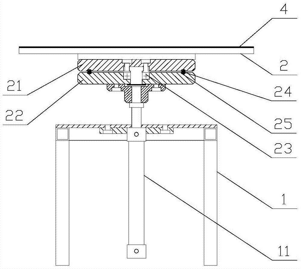 Checking platform with integral revolving and lifting function