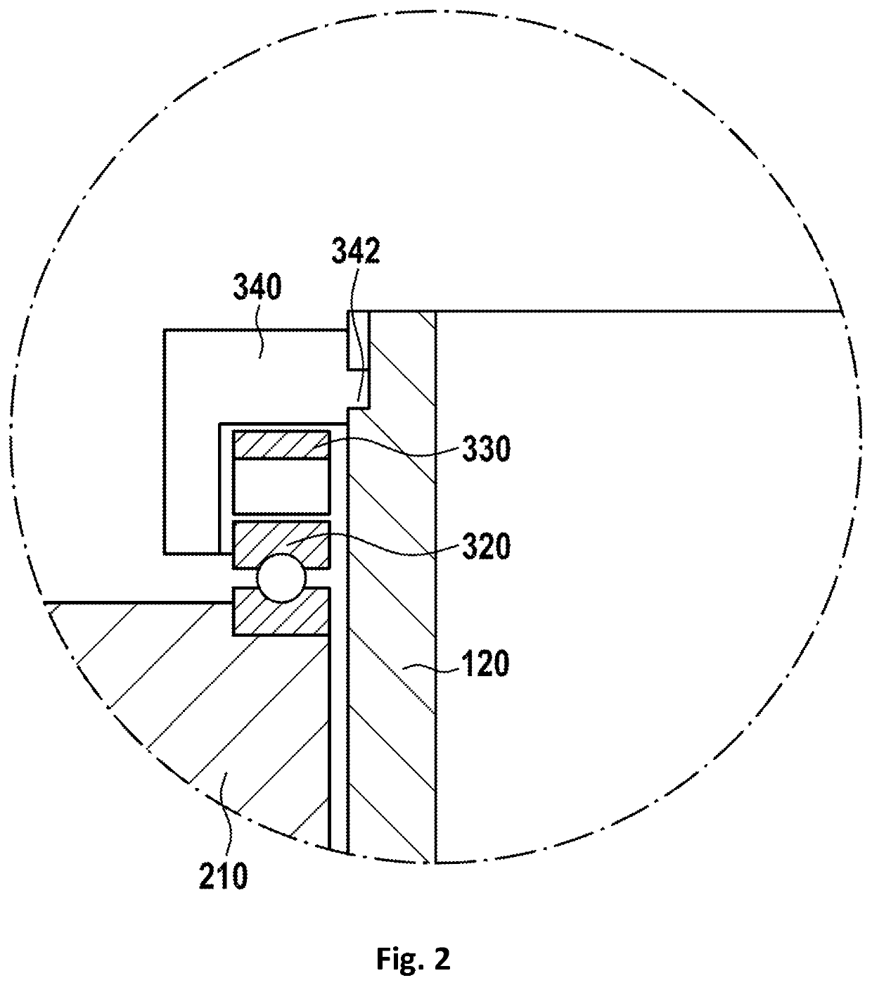 Slipring housing with bayonet lock