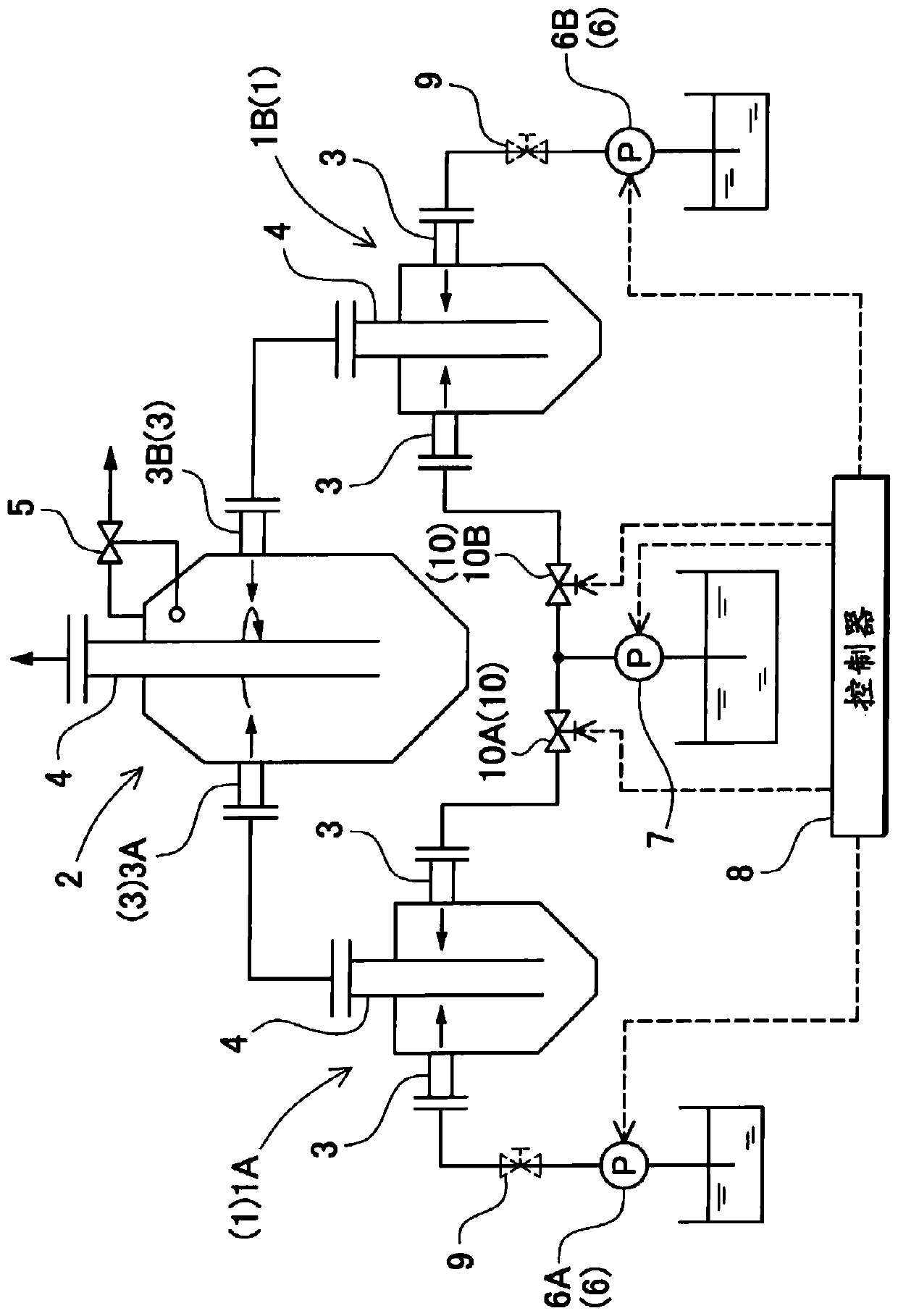 Method for mixing a plurality of solutions