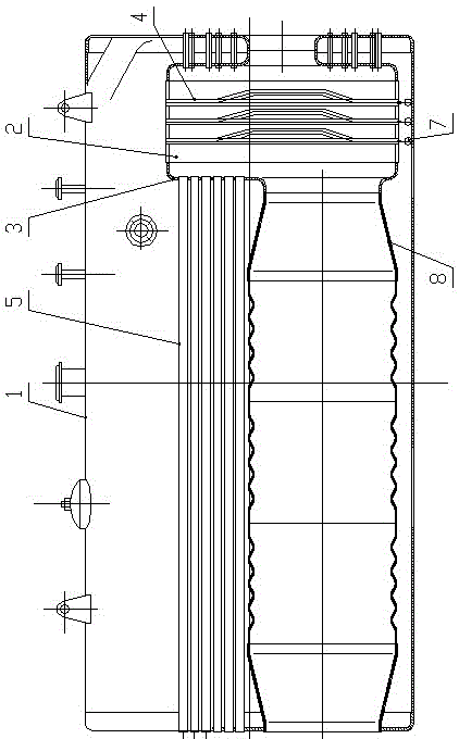 Double wet back cooling device for horizontal internal combustion multi-pass boiler