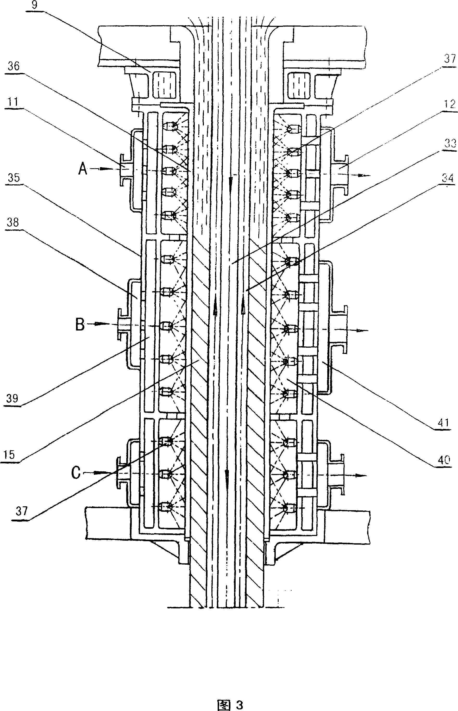 Vertical continuous casting machine for seamless steel pipe blank