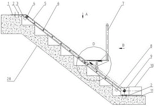 Rail-type electric lift truck used on staircase