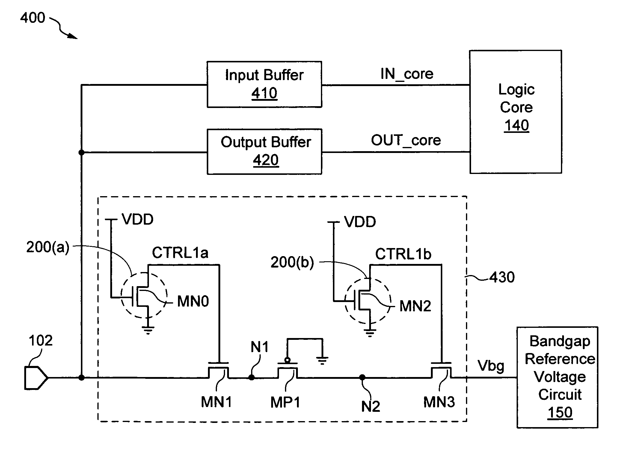 Ground bounce protection circuit for a test mode pin