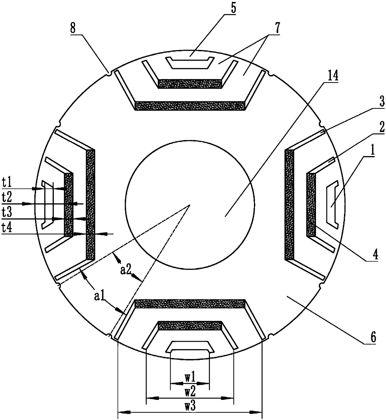 Consequent-pole motor and compressor with same