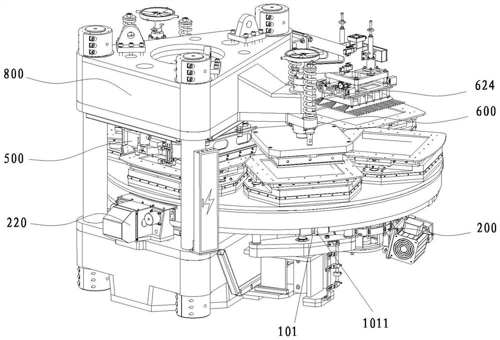 A disc rotary brick press