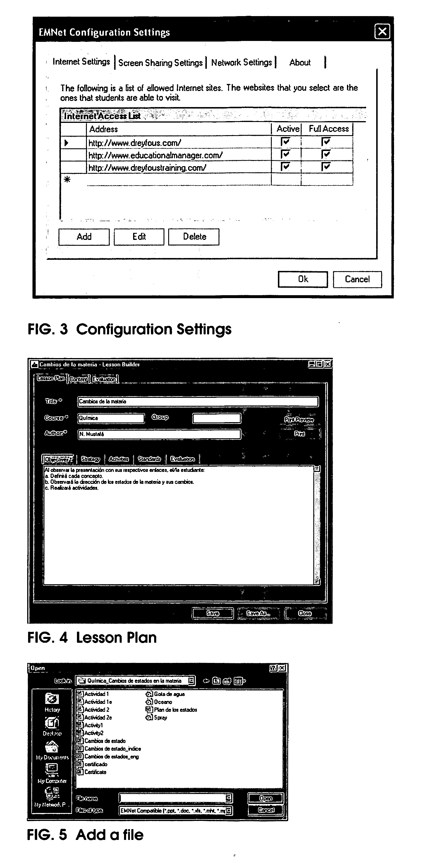 Education management system including lesson plan file compilation