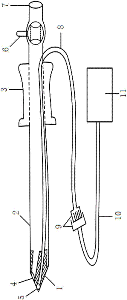 Visual gas abdominal puncture needle