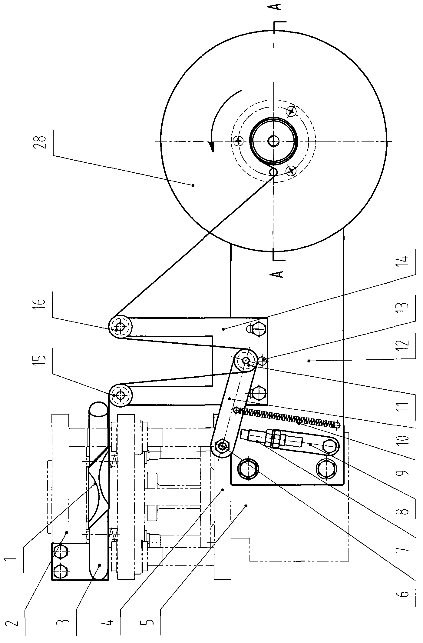 Waste paper recycling and rolling mechanism of paper cup machine