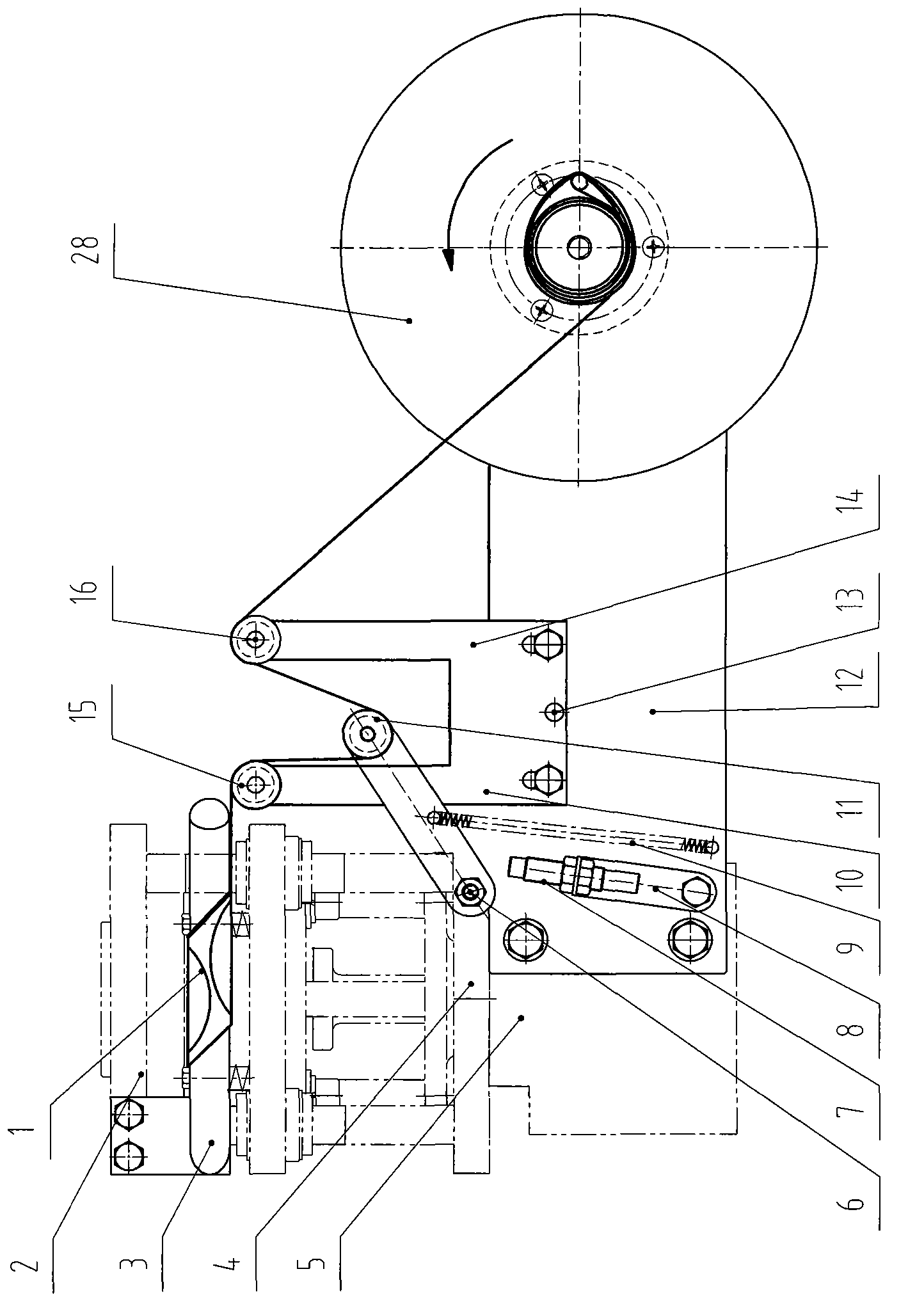 Waste paper recycling and rolling mechanism of paper cup machine