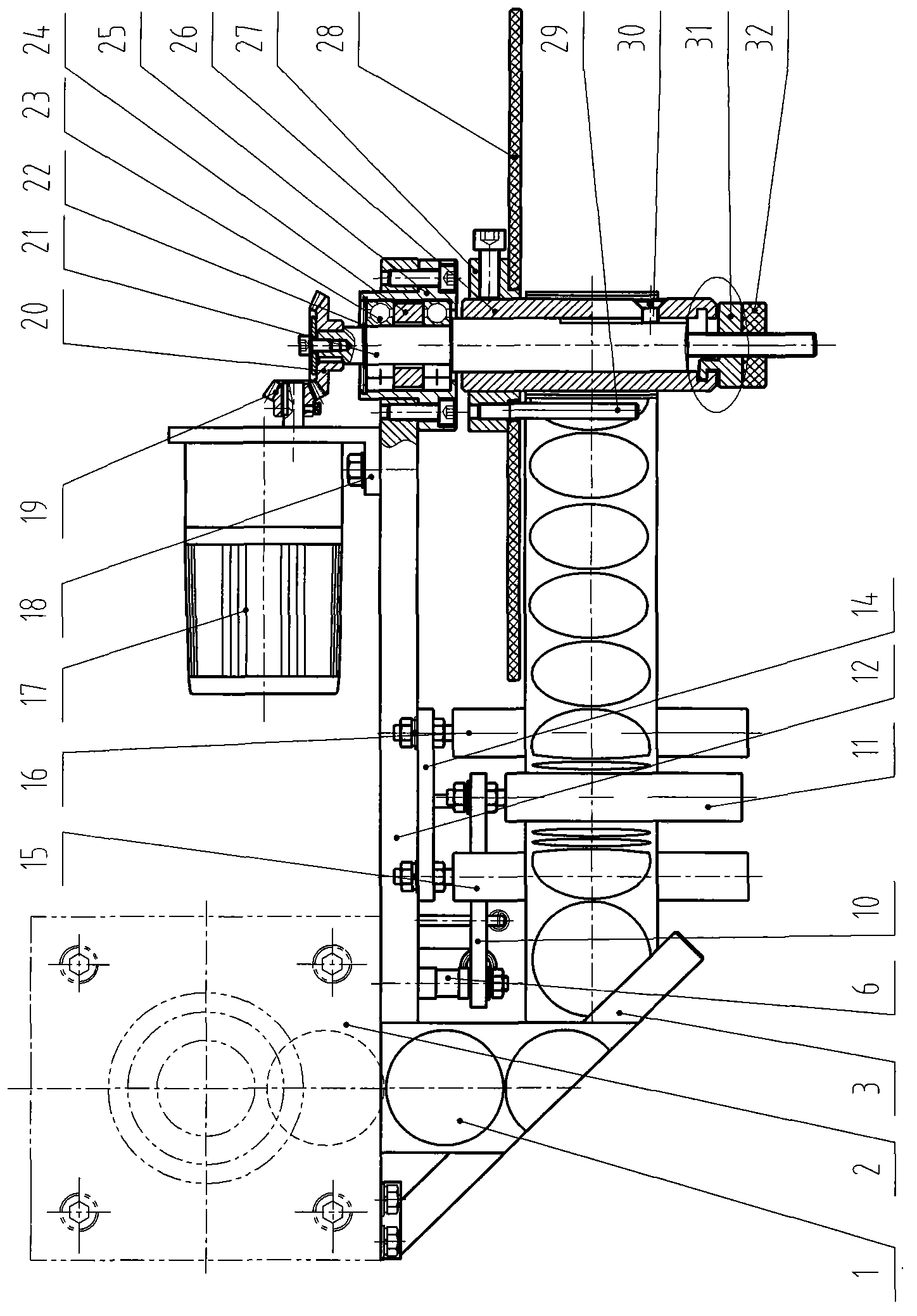 Waste paper recycling and rolling mechanism of paper cup machine