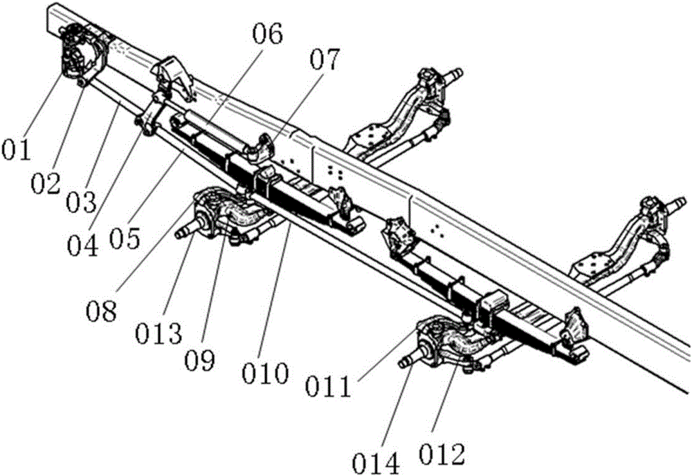 Double-front-axle automobile steering system