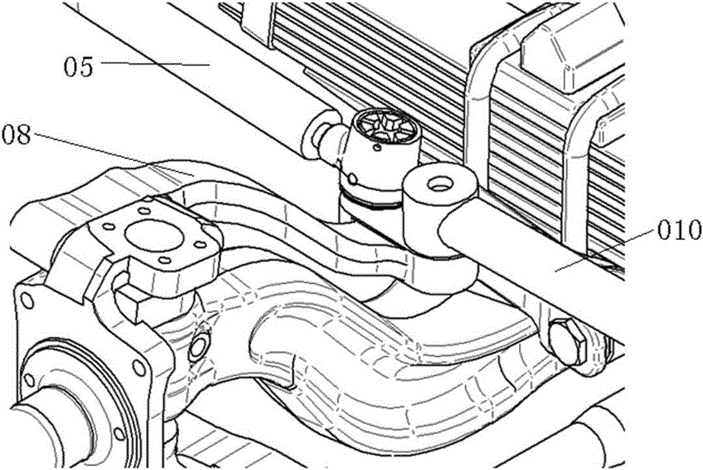 Double-front-axle automobile steering system