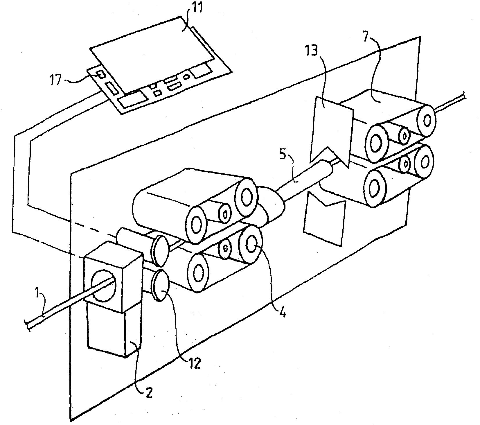 Machine and method for automated detection of cables, wires and profiles in or on cable processing machines