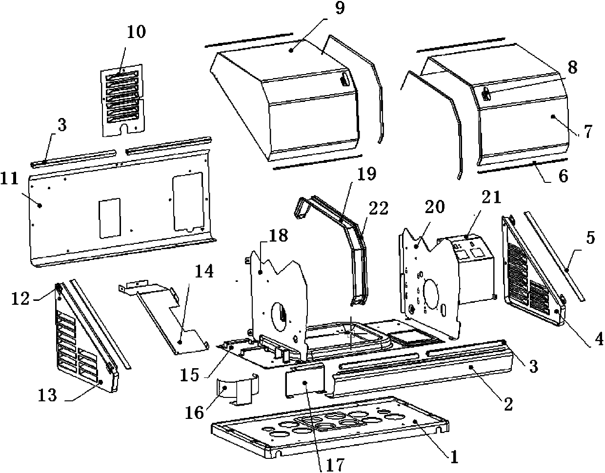 The overall structure of the silent generator set